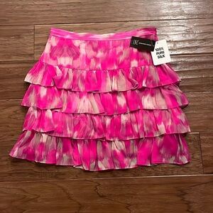 INC International Concepts Silk Ruffled Mini Skirt Size 2